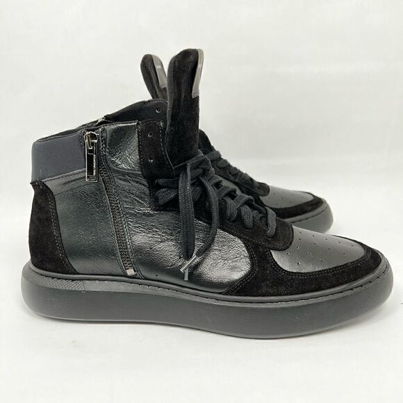 Karl Lagerfeld Paris Men's Black Leather Boots size 11 New in a Box - Picture 3 of 13